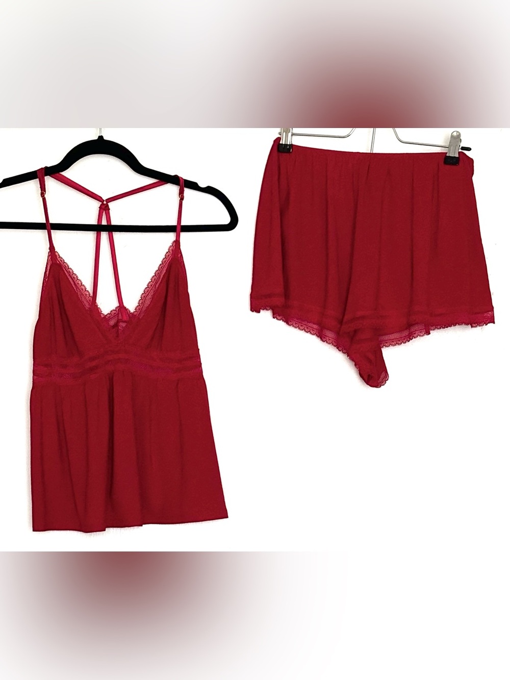Victoria’s Secret Heavenly Supersoft Modal Cami Short Sleep Set Red Size L